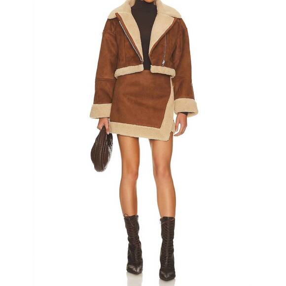 NEW LOVERS + FRIENDS lea mini skirt in brown - Picture 4 of 4